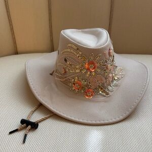 Embellished Cream Cowboy Hat